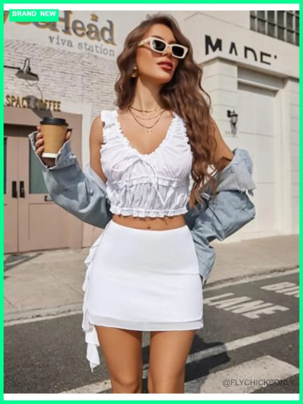 Mesh Flowy Y2K Mini Skirt - Soft Stretchy Ribbon Trim